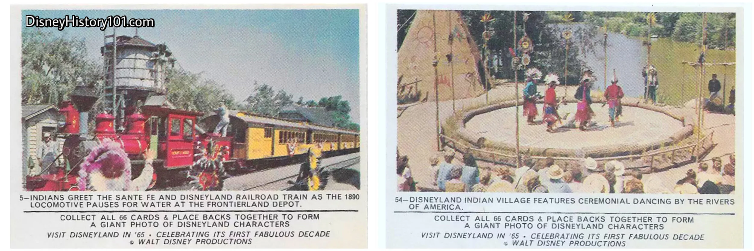 1965 DONRUSS DISNEYLAND PUZZLEBACK TRADING CARDS
