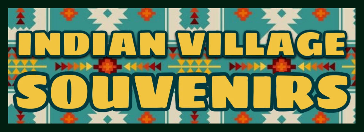  In the earliest formative years of Disneyland (at a time when the  Indian Village  was located in  Adventureland ), souvenirs branded as Indian arts and crafts were found just through the  Frontierland Stockade , at the  Davy Crockett Frontier Arcda