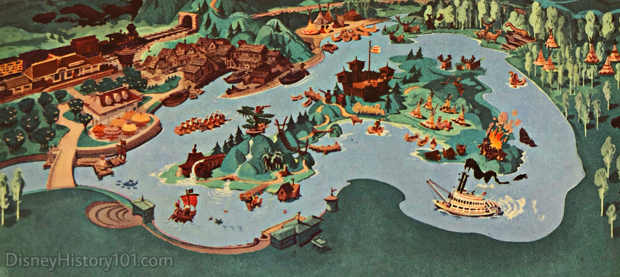 Note the maximum utilization of space in the Complete Guide to Disneyland, 1956, excerpt
