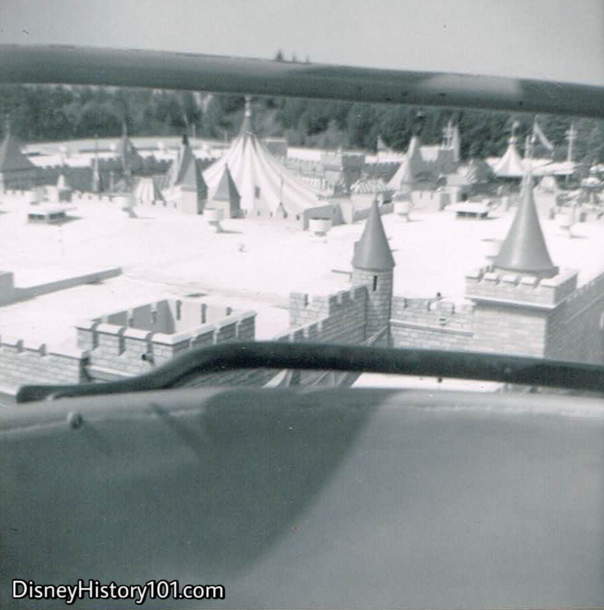 Sleeping Beauty Castle Complex and King Arthur Carousel rising high in the center