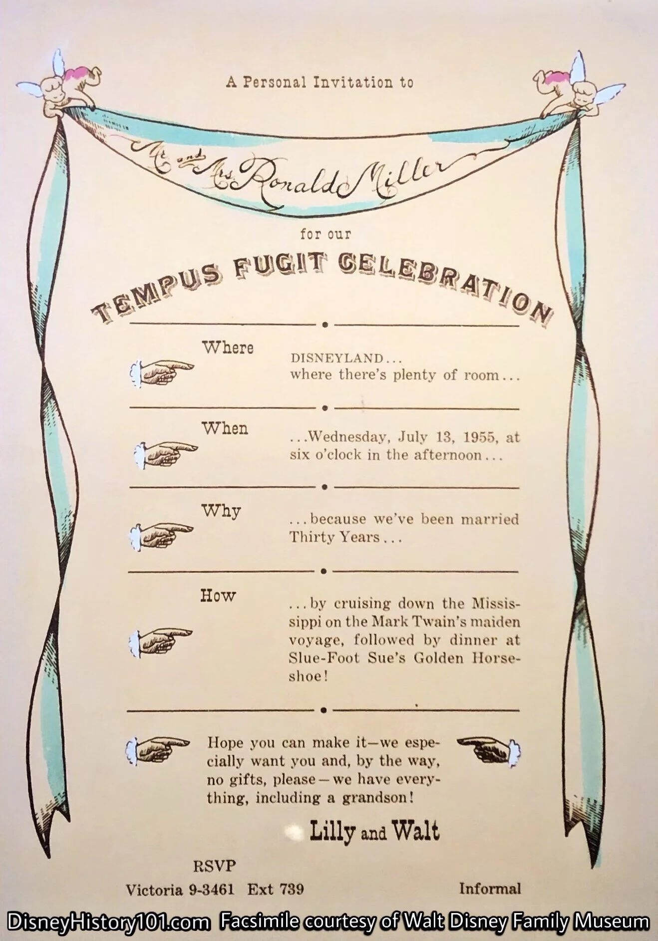 “THE TEMPUS FUGIT CELEBRATION Invitation, JUNE 13th, 1955”