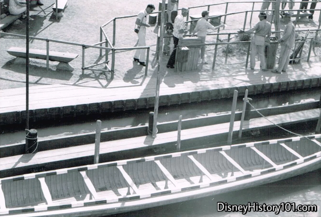 Indian War Canoe Dock and Guest Control queue area, mid-1960s.