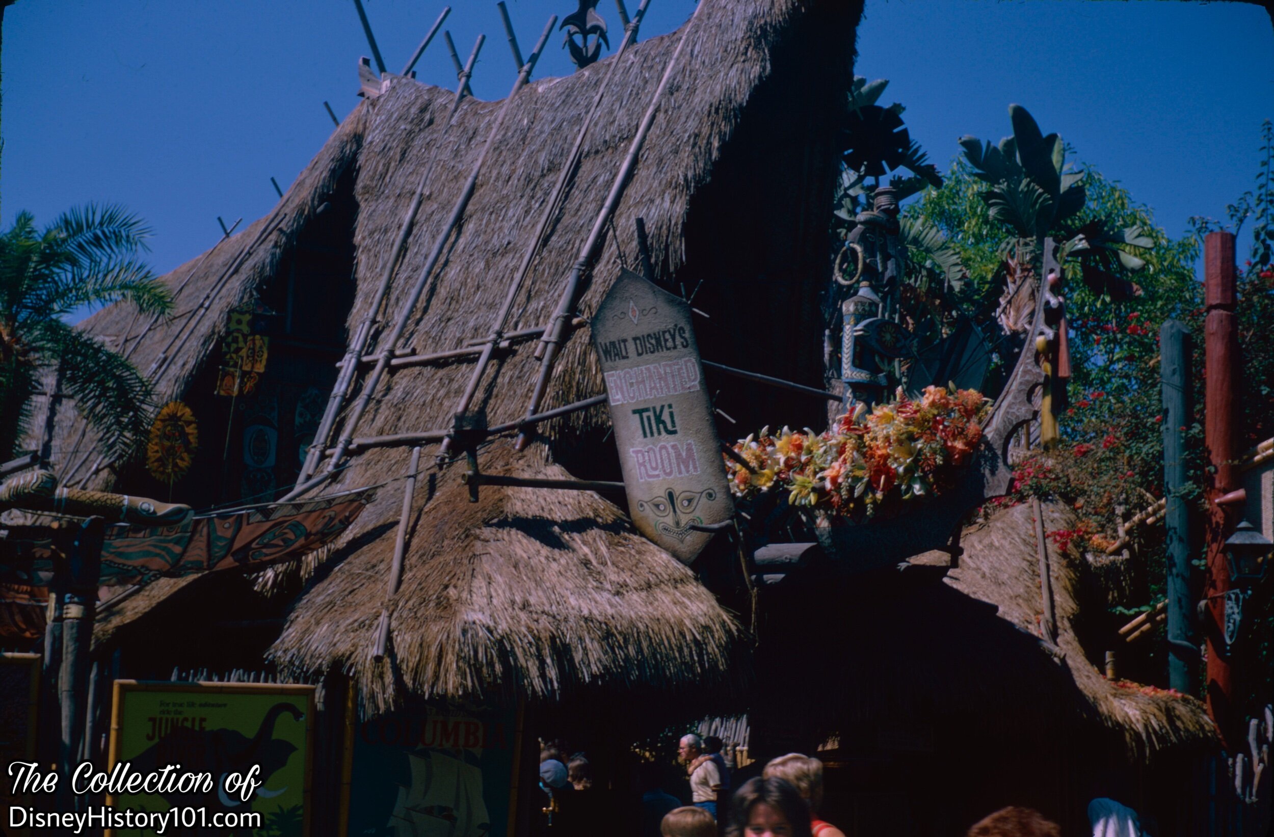 Walt Disney's Enchanted Tiki Room "A" Frame Entrance; July, 1974.