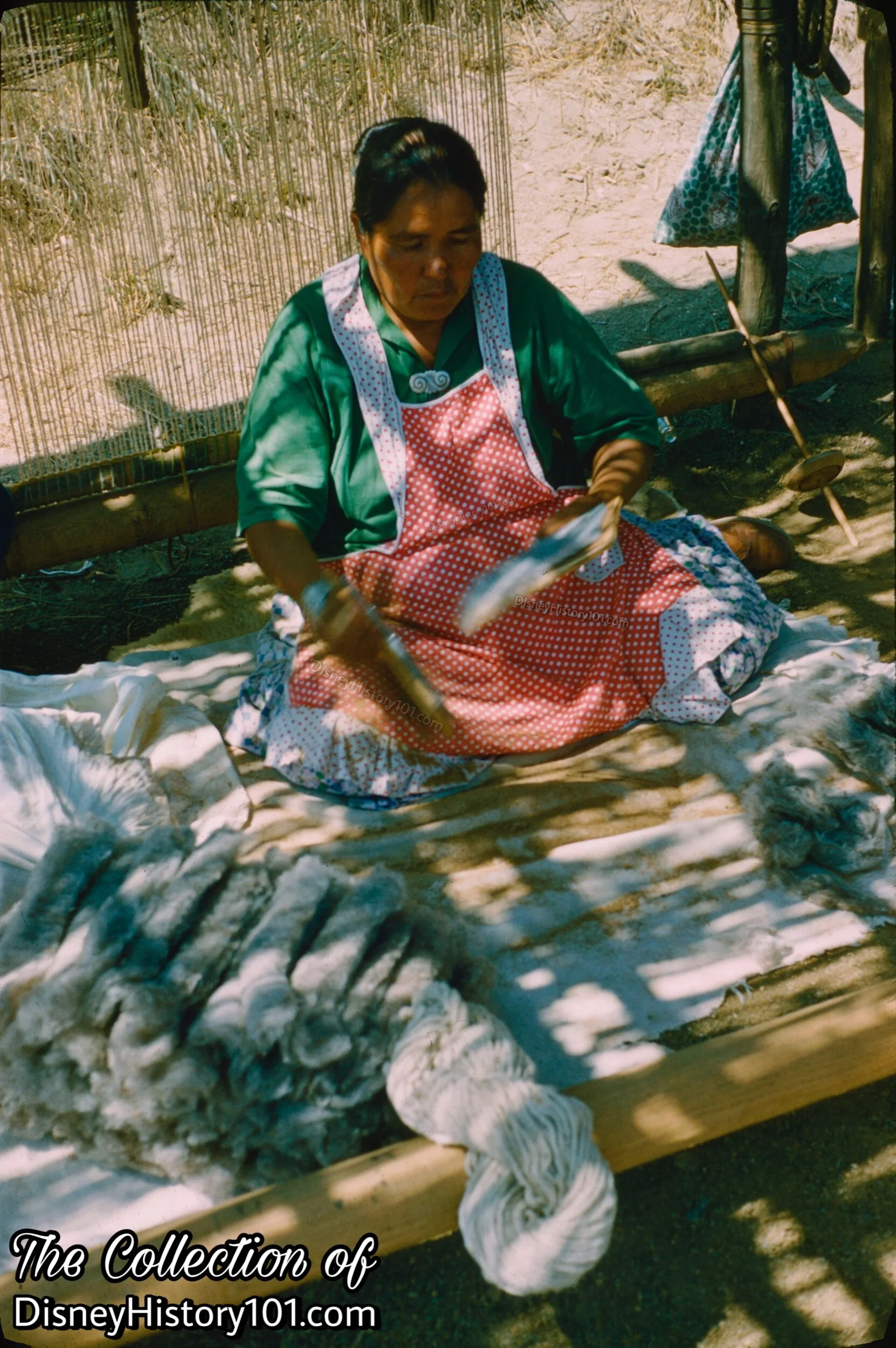 Navajo Wool Carding, July 13, 1957