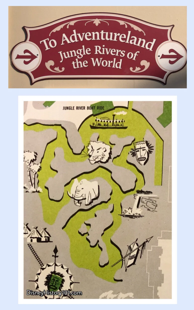 Jungle River Cruise Detail, Complete Guide to Disneyland 1956 Map Excerpt