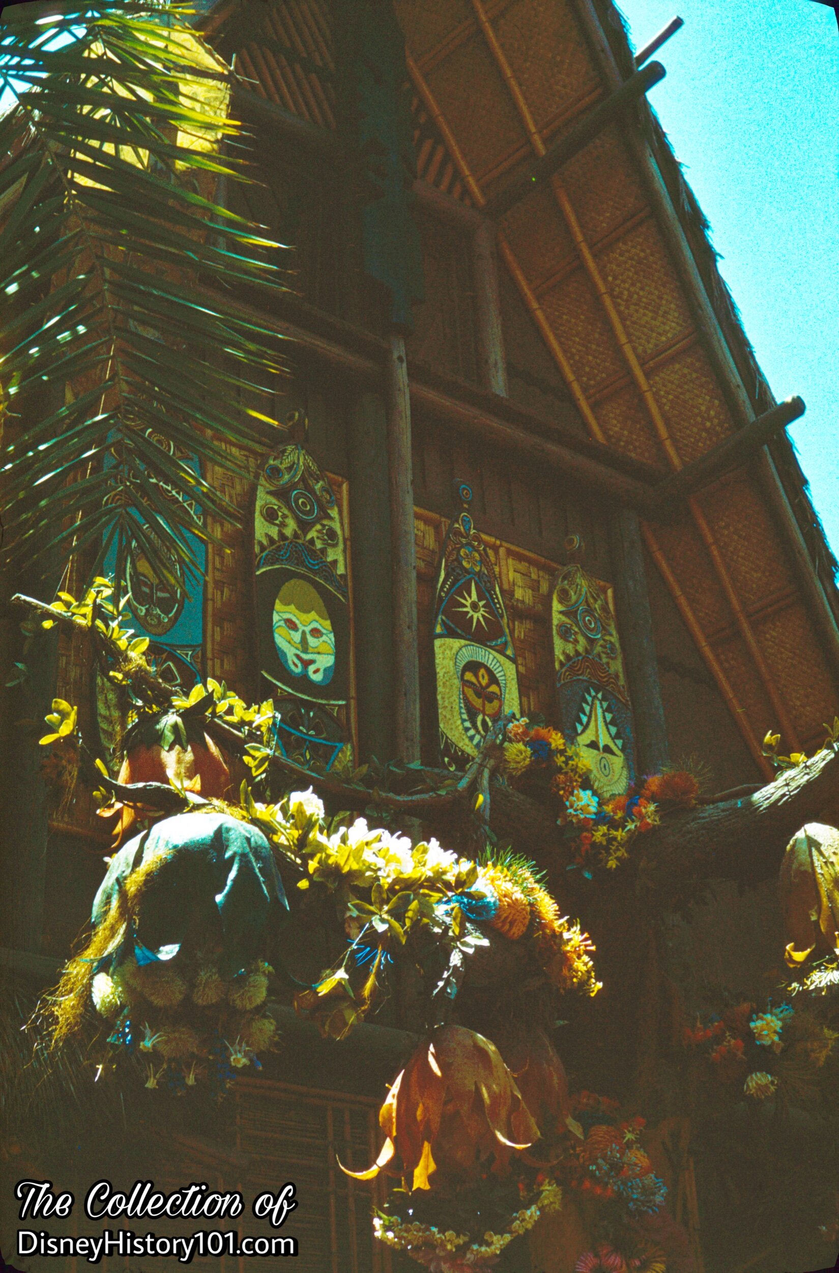 The mighty Tangaroa's flowers in Walt Disney’s Enchanted Tiki Room Lanai; July, 1966.