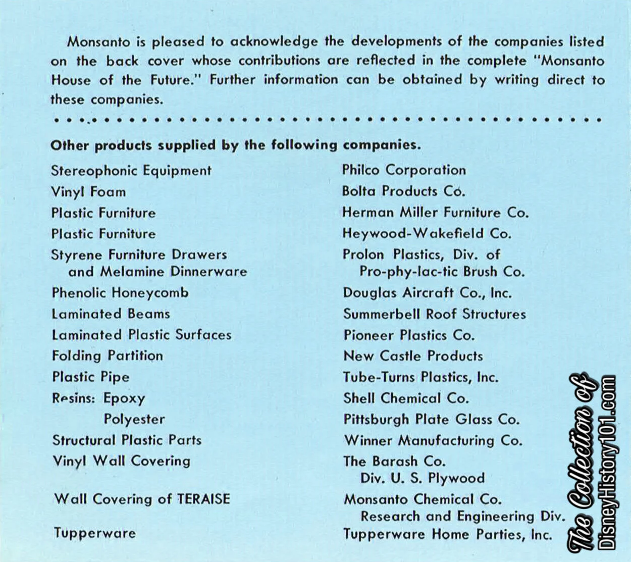 Monsanto "House of the Future" Pamphlet, (1957)