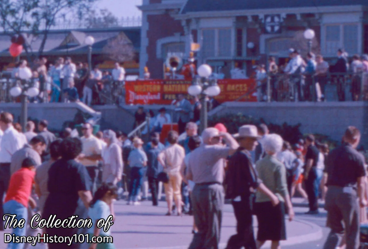 A banner for the California State Pancake Races Ceremony at Disneyland; February, 1964.