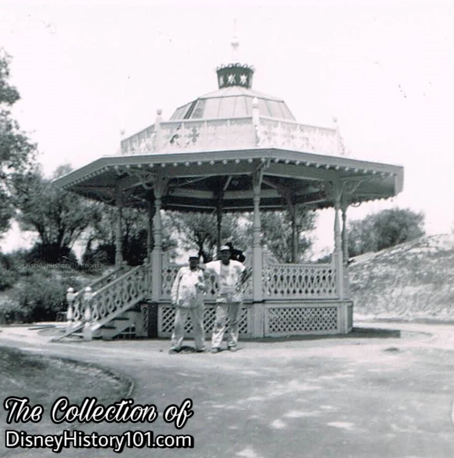Painters Pose near the DISNEYLAND Band Stand West of Sleeping Beauty Castle, 1955