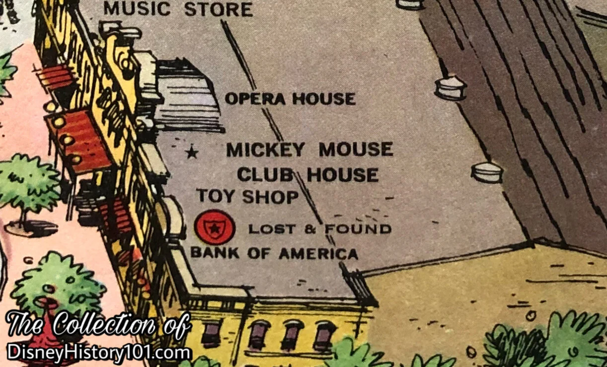 “The Mickey Mouse Club Headquarters” Detail, Disneyland Map by Sam McKim Excerpt, (1964)