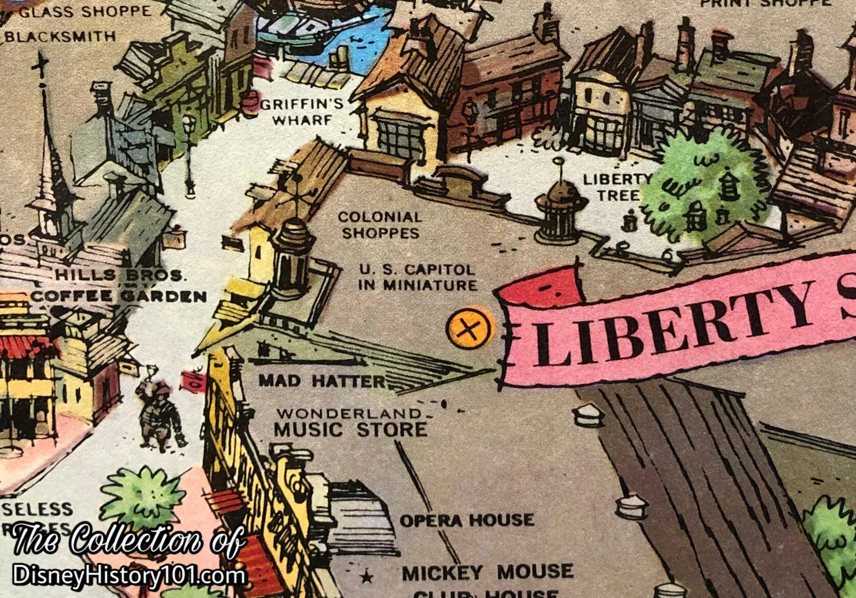 Disneyland Map by Sam Mc Kim Excerpt, Early 1960s
