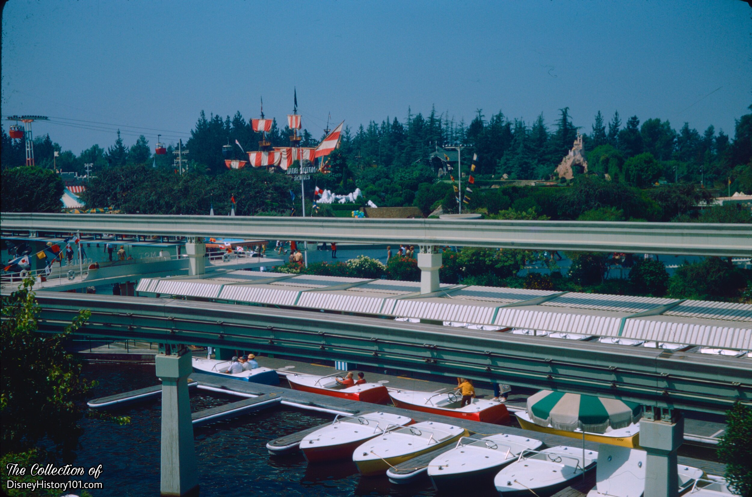 Motor Boats were cycled out and parked in the Motor Boat Cruise Storage and Loading Dock, (1967)