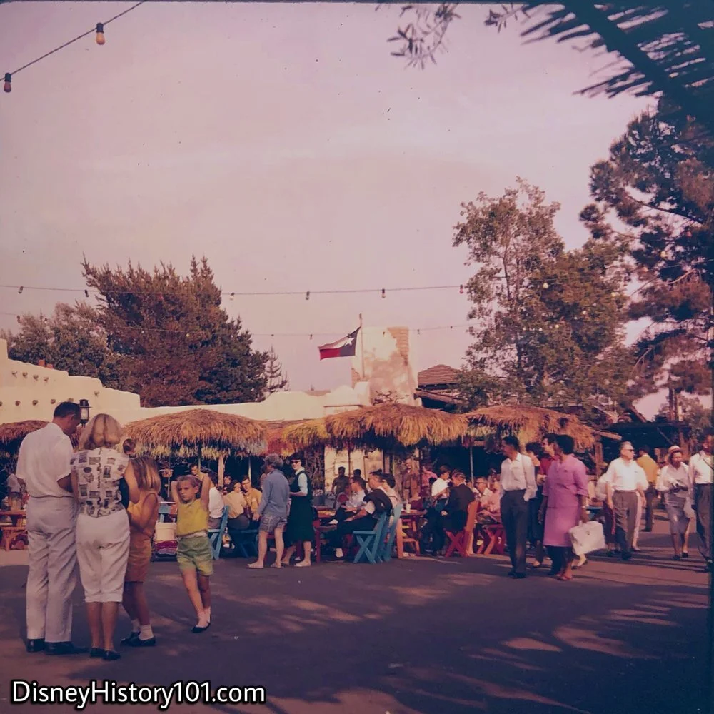   Casa de Fritos (August 11, 1955 - 1982)    Casa Mexicana (October 1, 1982 - c. 2000)    Rancho del Zocalo (February/April 2001 - present)     “Let’s dine at Disneyland!”  Casa De Fritos  opened August 11th, 1955 in a small location near Frontierlan