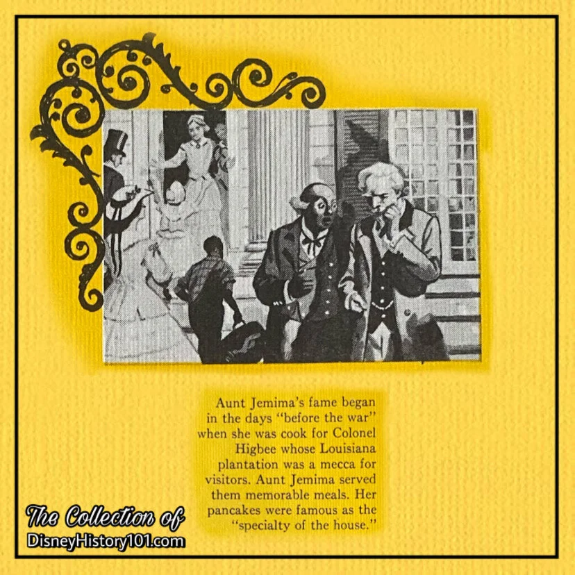 Aunt Jemima's Kitchen Souvenir Menu Excerpt, c. 1962 - 1971