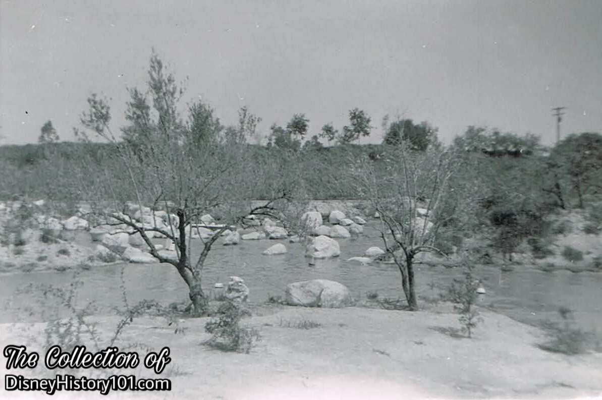  The waterways of the  Fantasyland River  were home to rocky, turbulent rapids, which  Motor Boats  would successfully navigate! During the 1960s, the surface and shoreline of the Tomorrowland waterways were tended to regularly to retrieve papers and