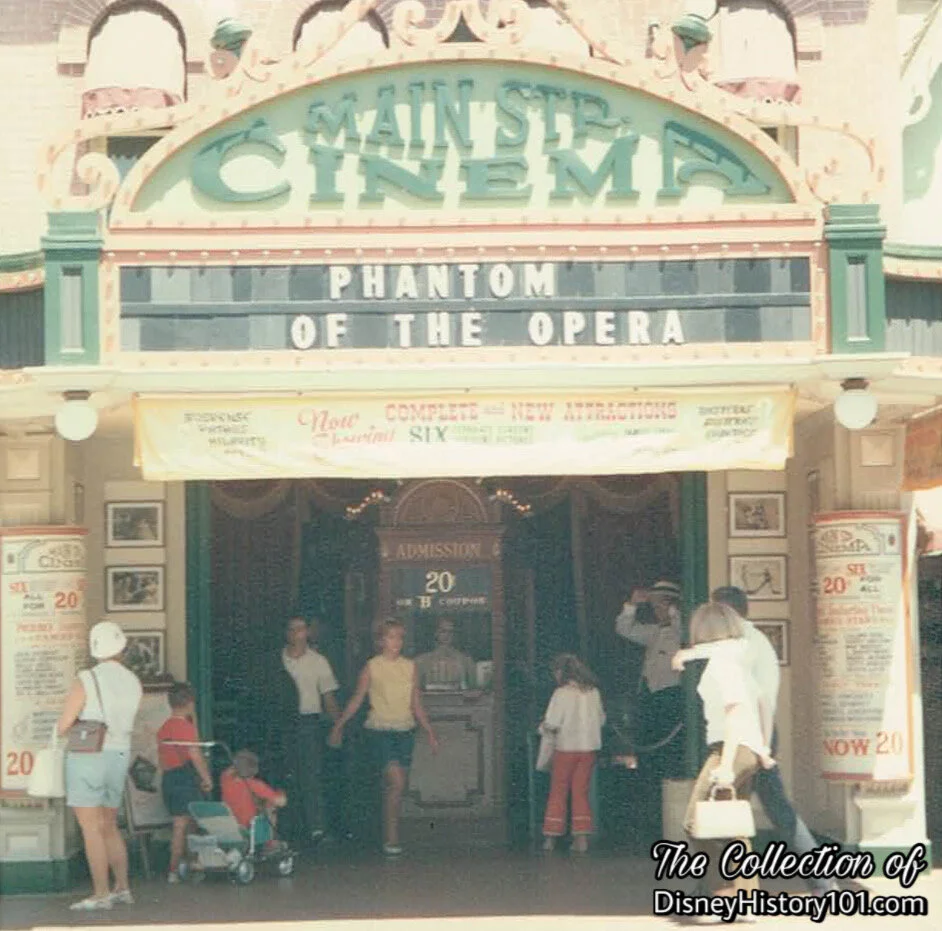 Main Street Cinema Front of House marquee promoting “The Phantom of the Opera” (without the names of its stars).