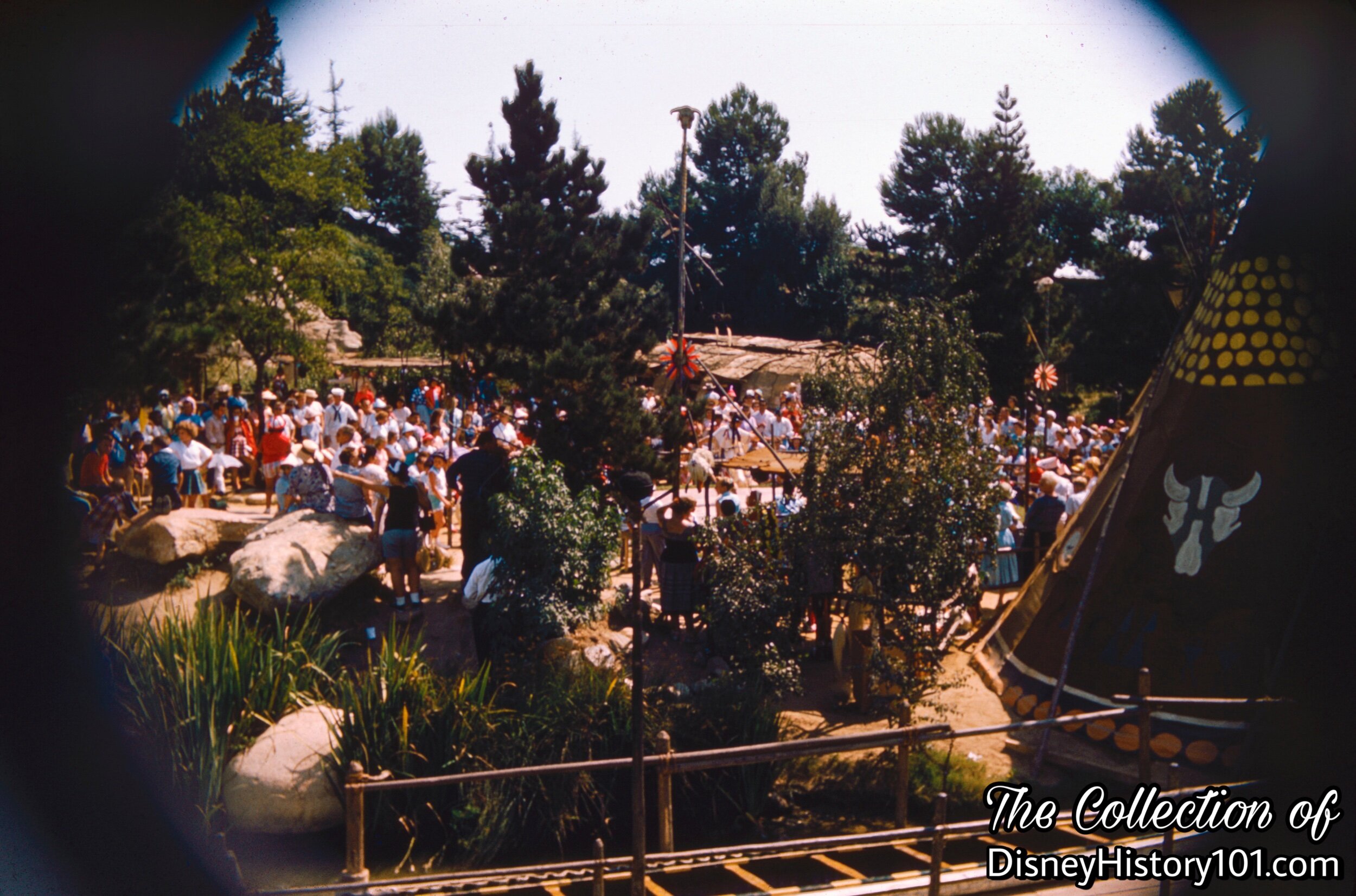 The All-New "Plains" Indian Village as spied across the water, (August, 1959)
