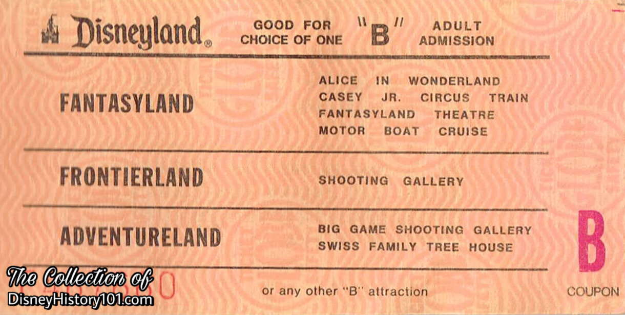 Disneyland "B" Adult Admission Coupon (No Cash Value)