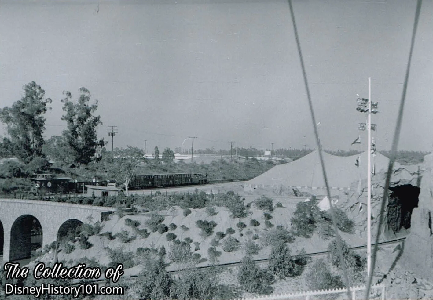Casey Jr. Circus Train Tracks and Santa Fe & Disneyland Railroad Tracks, May, 1957.