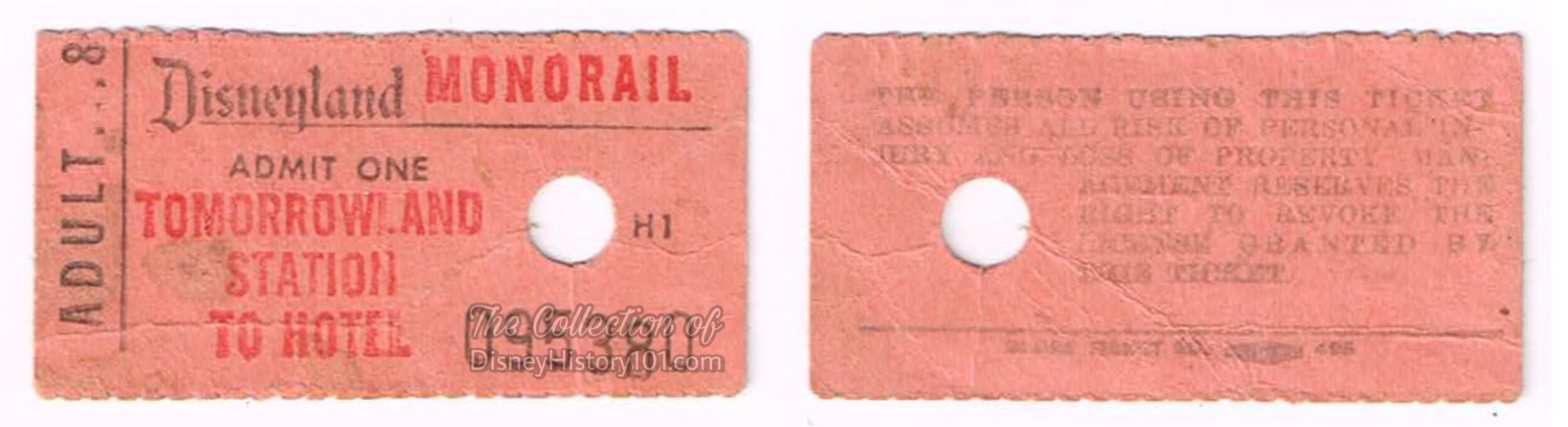 Tomorrowland Monorail Station to Disneyland Hotel Ticket.