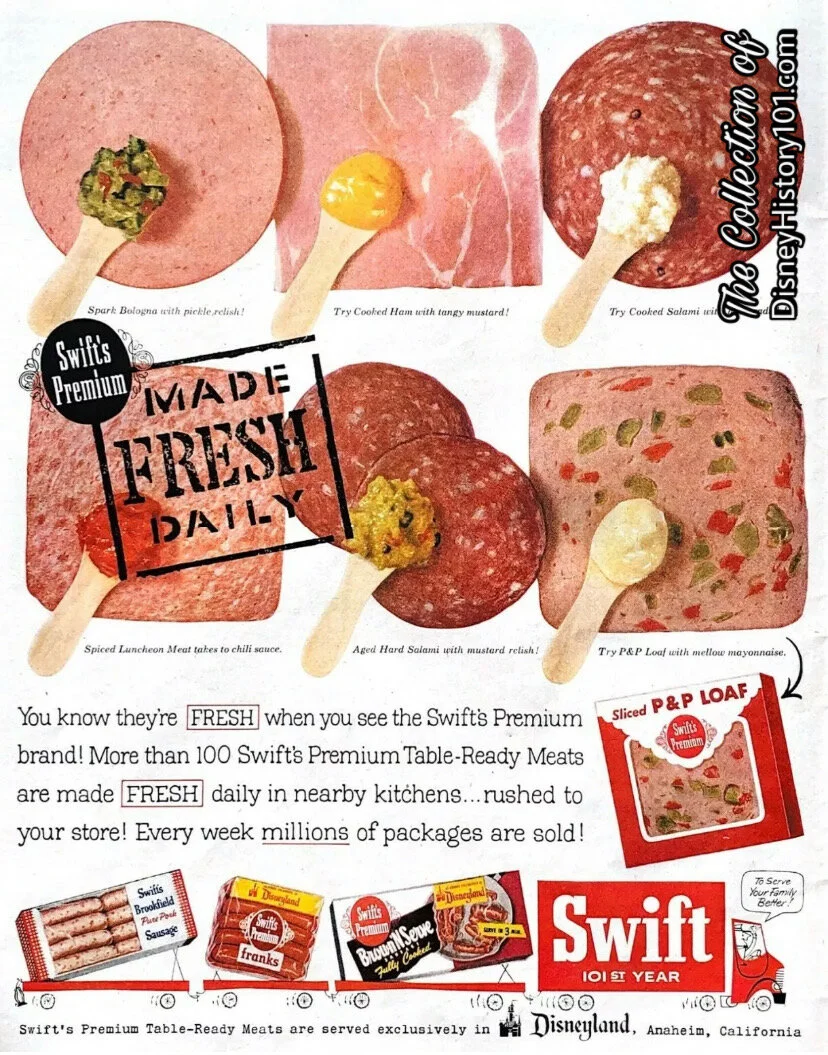 Swift Meats Advertisement During Era of Swift's Disneyland Participant