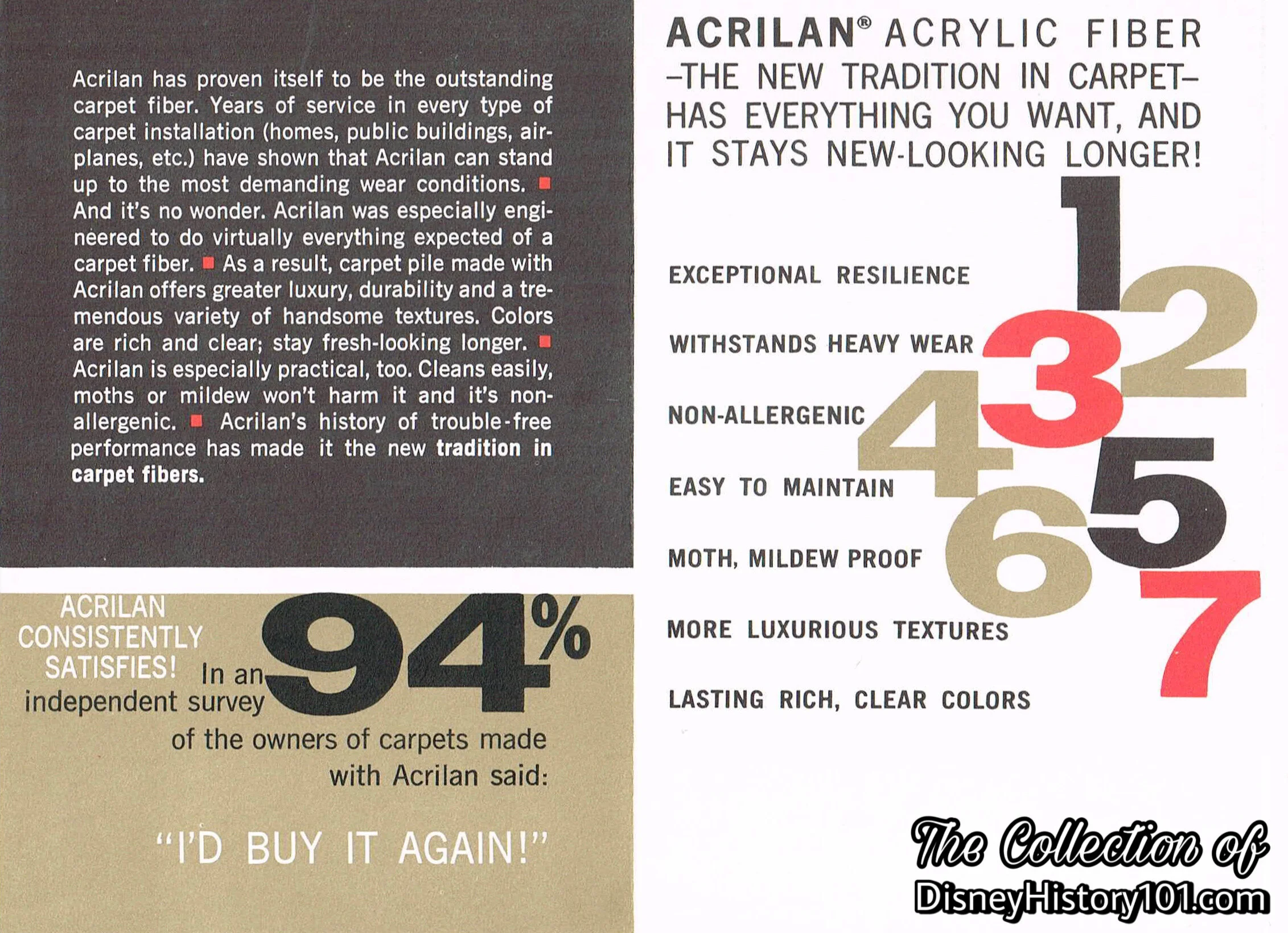 "Seven Reasons Why You'll Enjoy Acrylan" Advertisement