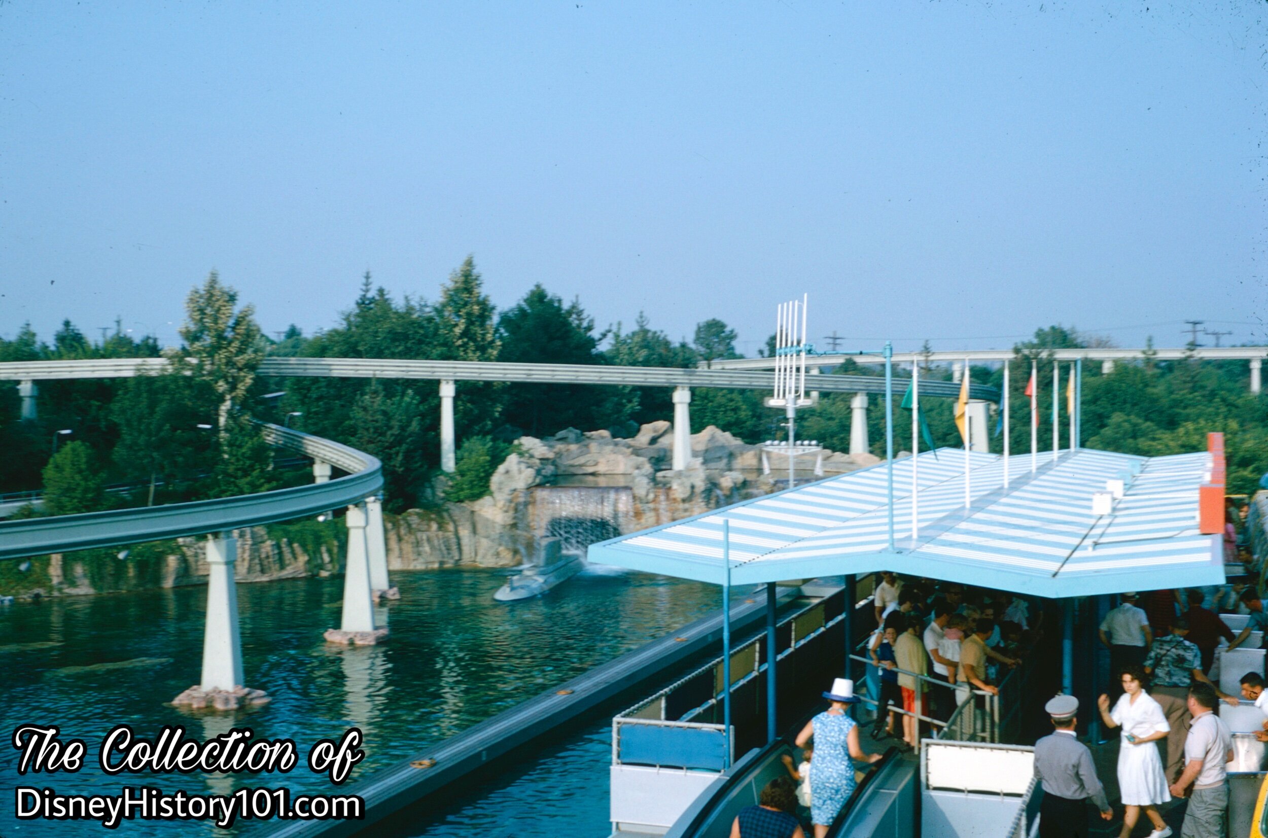 “Stephens-Adamson Speedramp” leads to the Guest Control queue area at Tomorrowland Monorail Station.