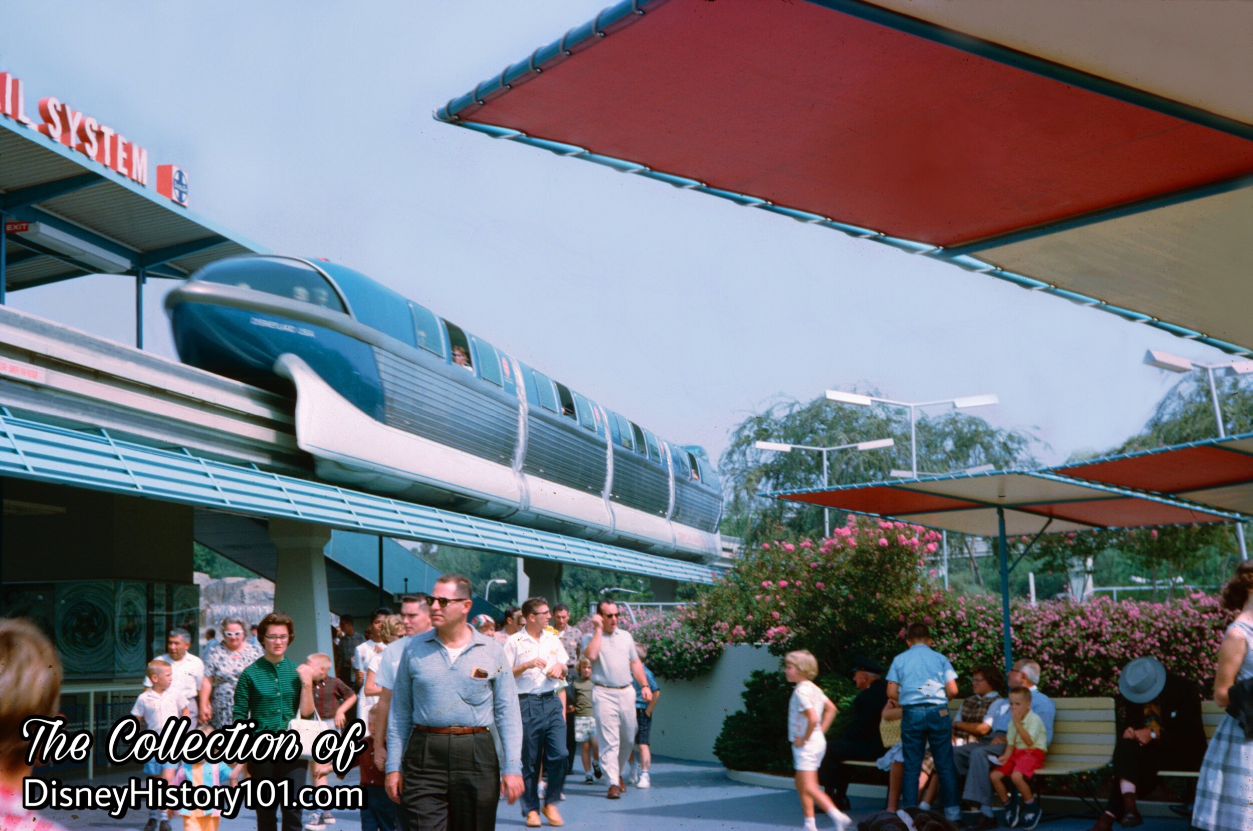 REENTERING THE PARK AND TOMORROWLAND SEGMENT - Monorail Mark II Blue, (1962)