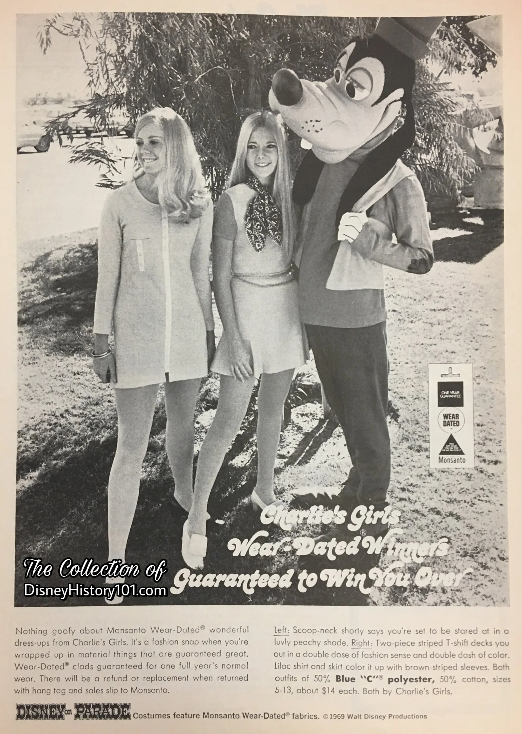 Blue "C" Polyester "Disney On Parade" Advertisement, (1970)