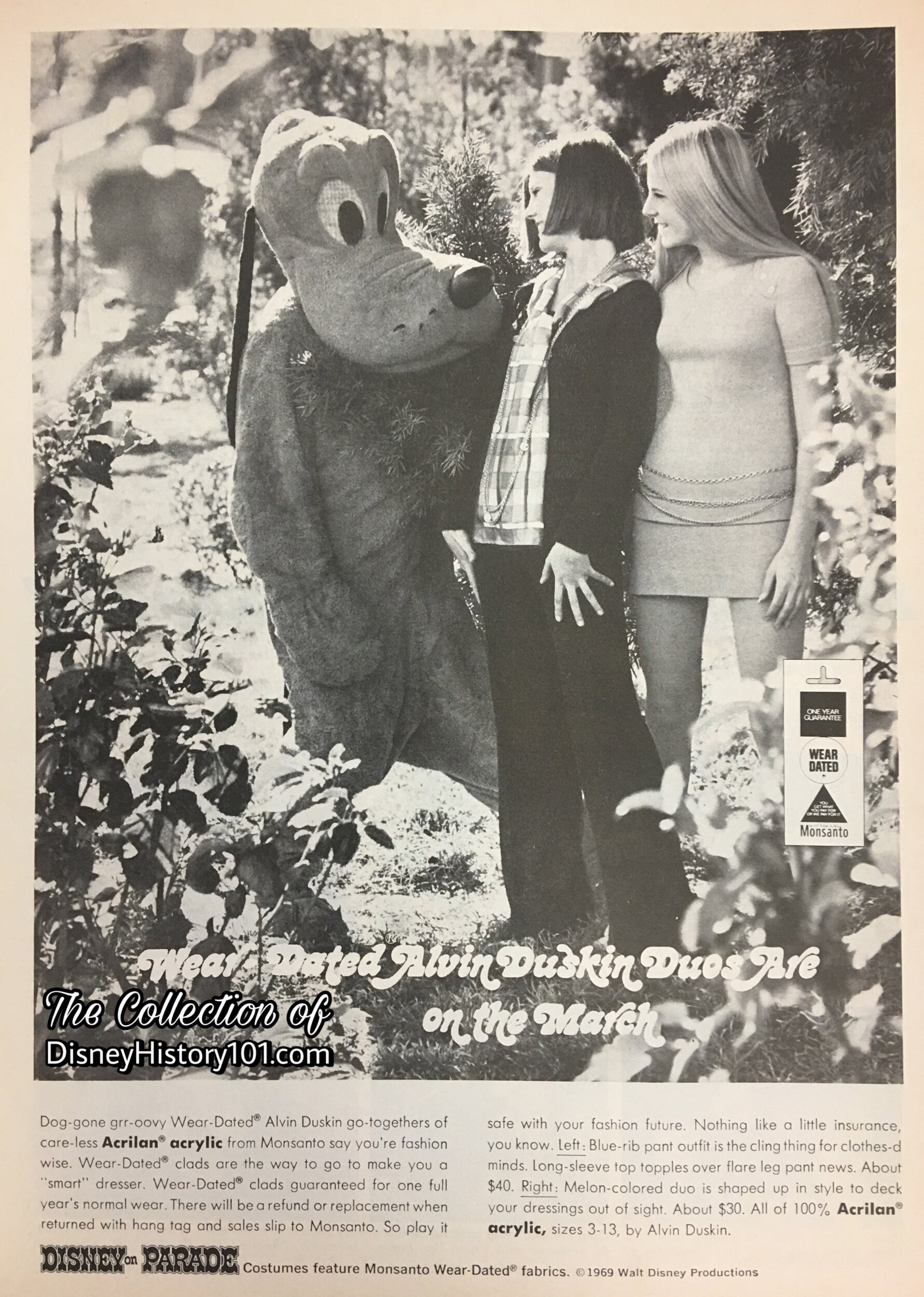 Acrilan & "Wear Dated" "Disney On Parade" Advertisement, (1970)