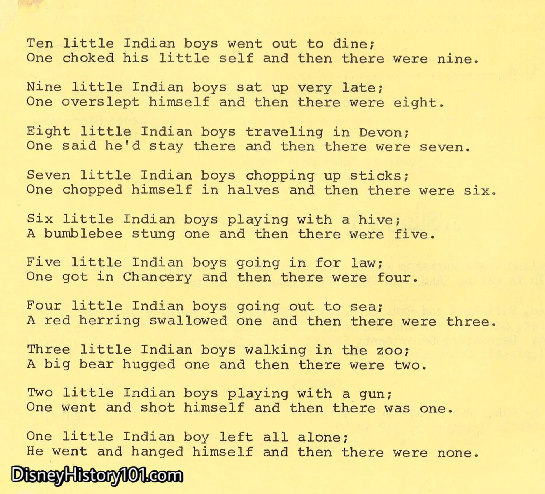 "And Then There Were None" Program, (1974)