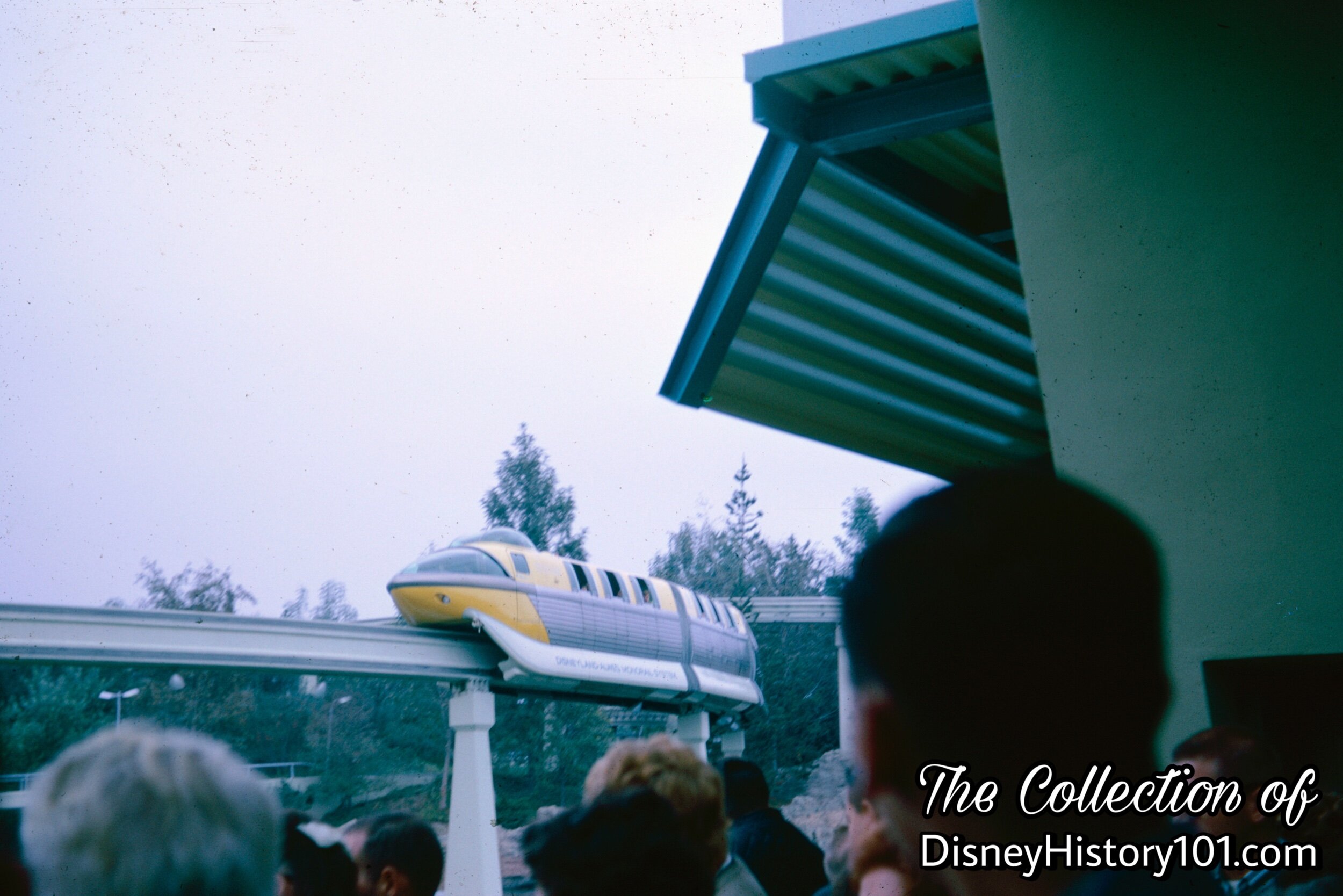 REENTERING THE PARK AND TOMORROWLAND SEGMENT - Monorail Mark II Yellow, (1965)