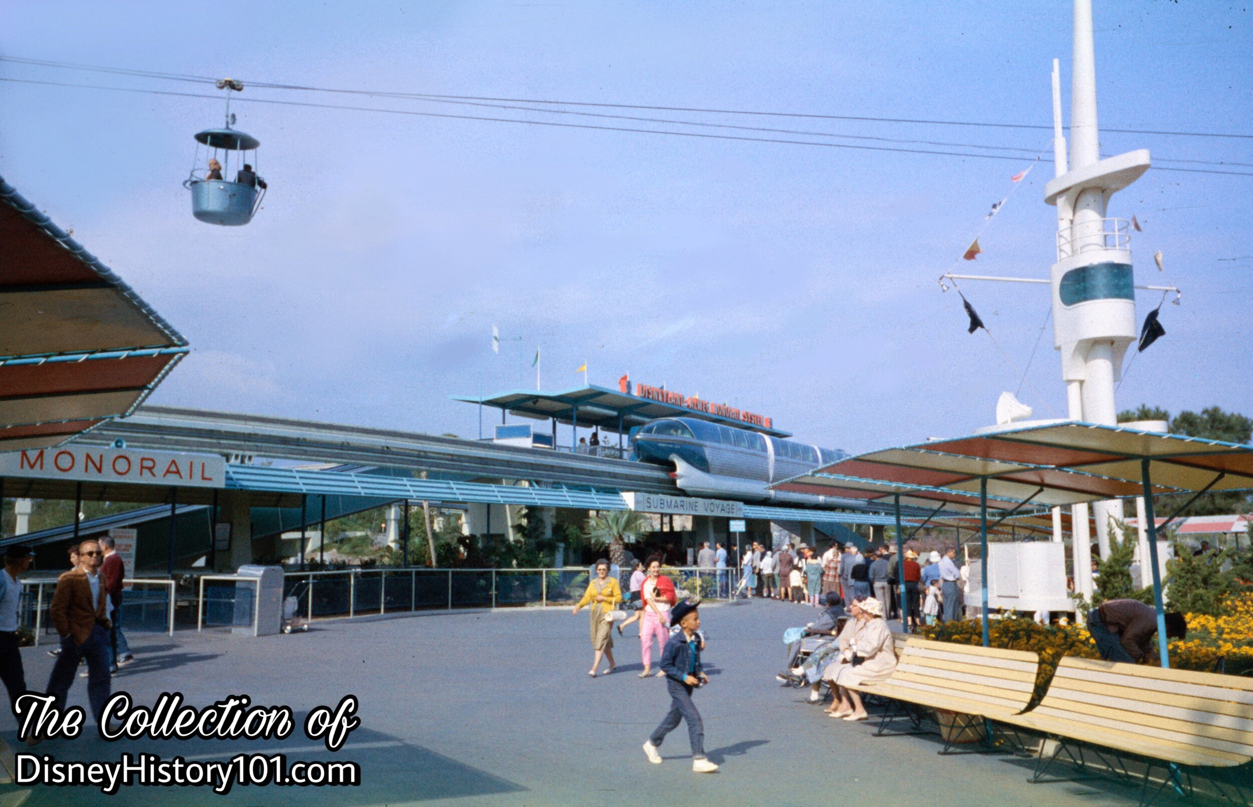 The Monorail Blue Mark I at Tomorrowland Monorail Station.