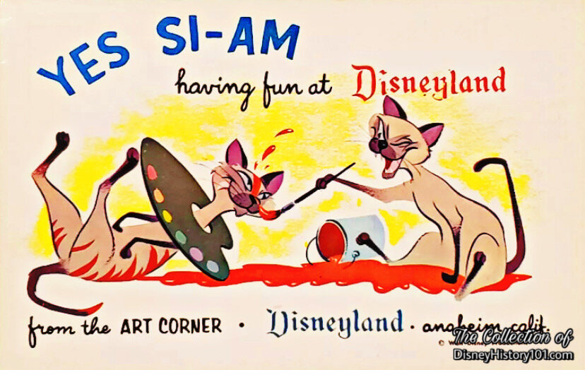 "Yes Si - Am Having Fun at Disneyland" Souvenir Art Corner Postcard Exclusively Designed for Disneyland by Art Corner Artists 