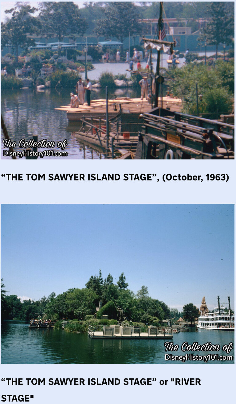  A giant dock was constructed to stage evening performances of popular bands. The  River Stage  was memorably used by special nighttime talent, and for events like  Grad Nite ! 