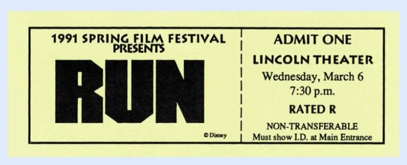 c. 1991 Film Festival at The Lincoln Theater Tickets 