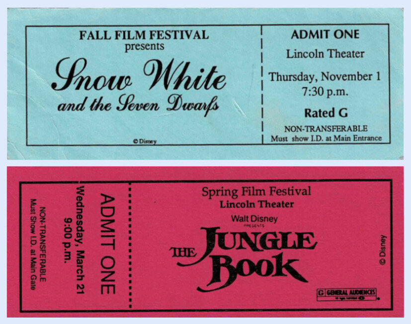 c. 1990 Film Festival at The Lincoln Theater Tickets 