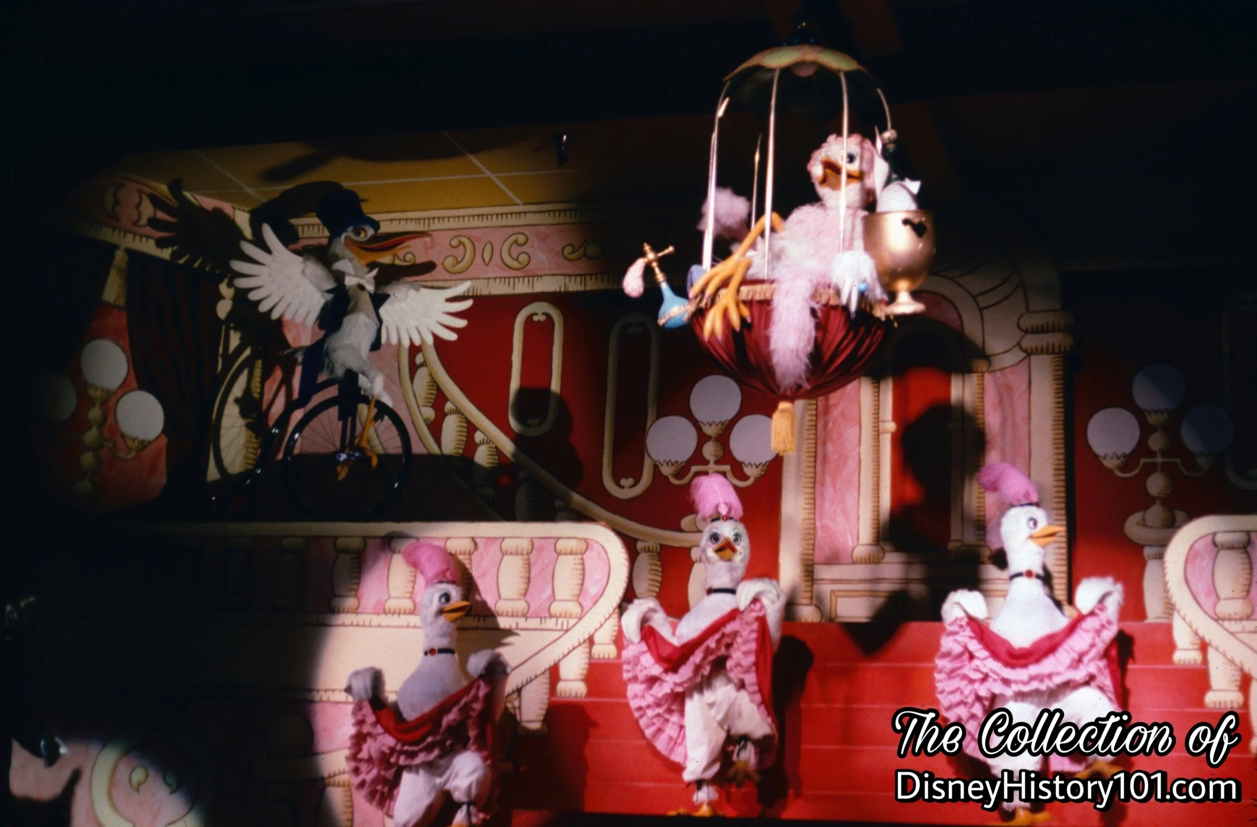 The "Flirtatious Feathered" Bird in a Gilded Cage, Stork, and Geese Quartet ; Old West