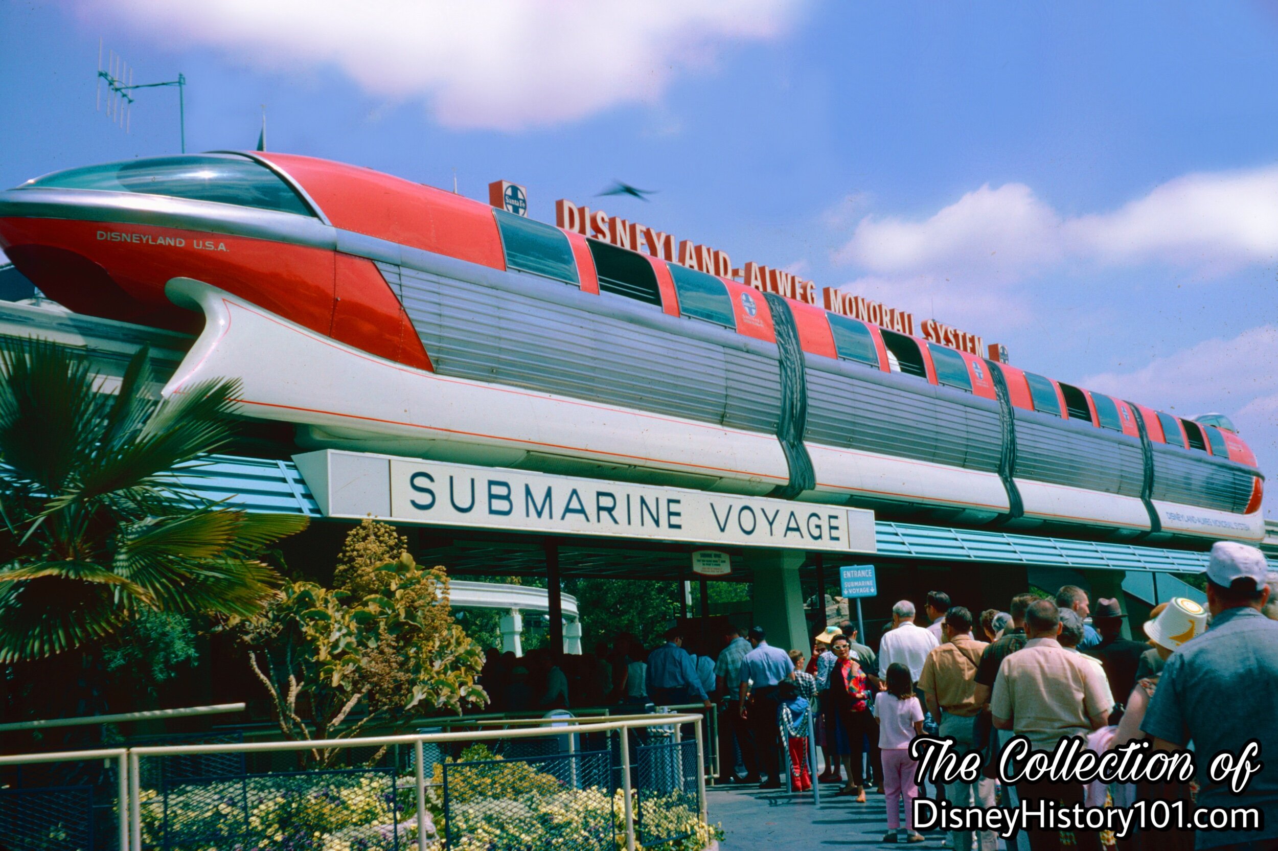 Monorail Mark II Red at Tomorrowland Station Disneyland, (May, 1962)