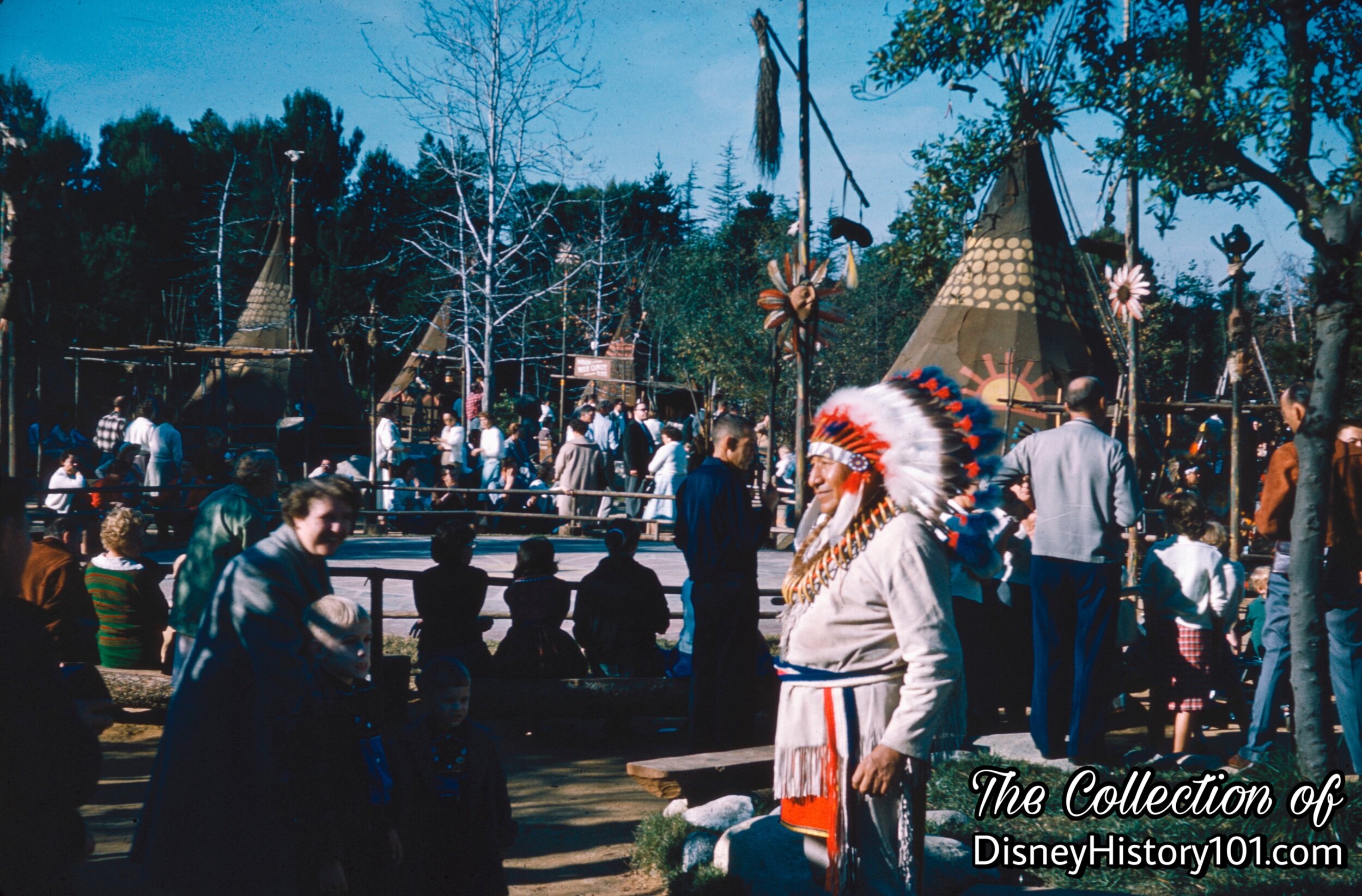 Chief White Horse (Truman W. Dailey) near the Western Plains "Teepees"