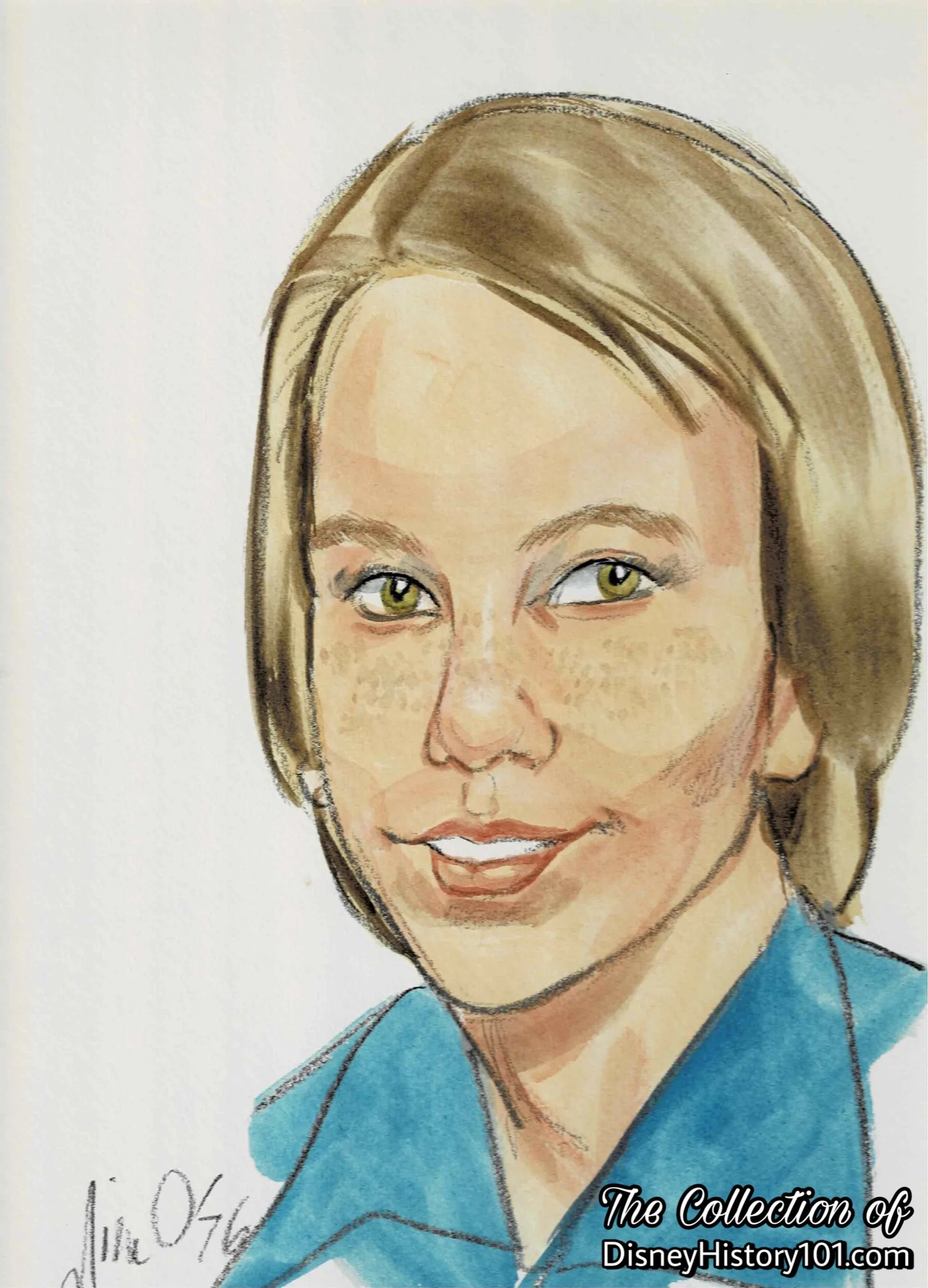 Watercolor face portrait of Michael Landon Junior, 1976.