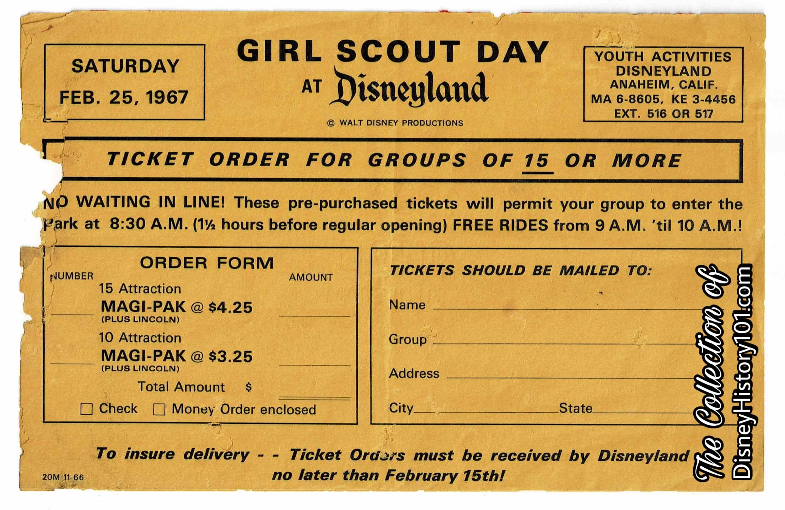 Girl Scout Day at Disneyland admission media.