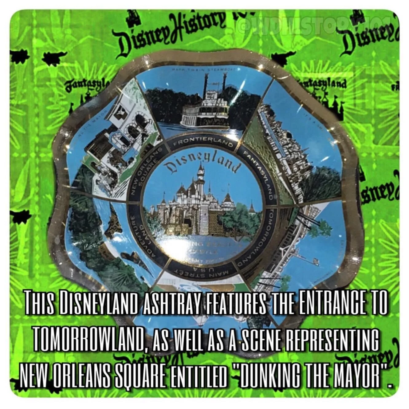 Rather than feature an exterior shot of New Orlean's Square, this ashtray features an interior scene from it's crowning attraction! 