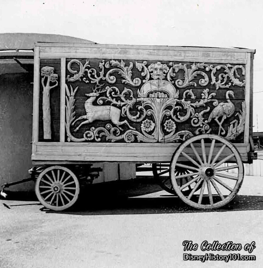 Above :  The "Swan and Fawn" Is A Former Sells Bros. Circus Wagon That Was Used During The 1880s ; Pictured Before Its "Mickey Mouse Club Circus" Days.