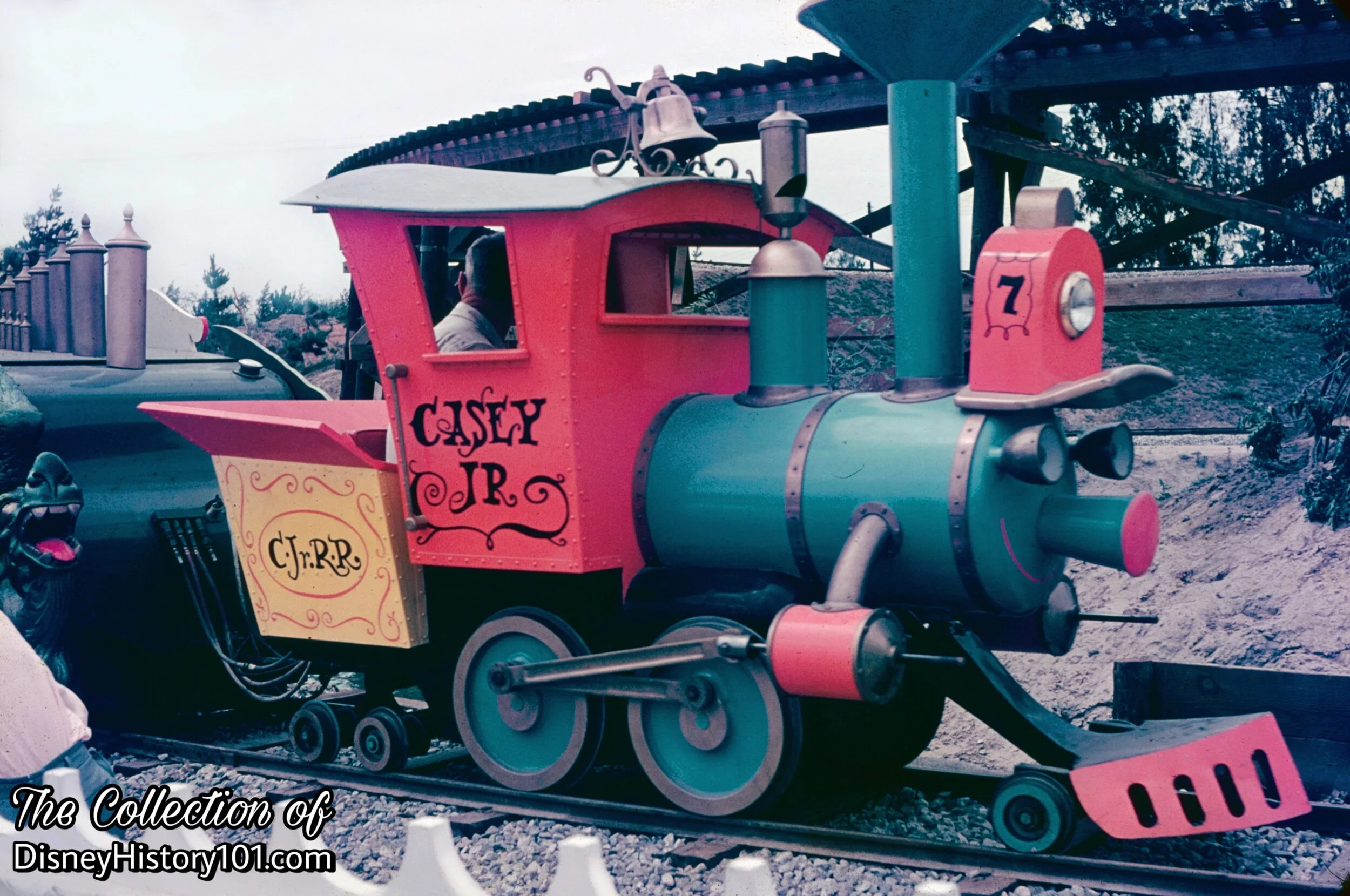 An Attractions Host aboard Casey Junior, (c. 1955)