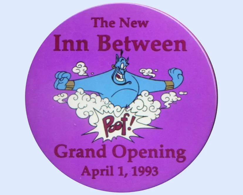 The New Inn Between Grand Opening Button, April 1, 1993