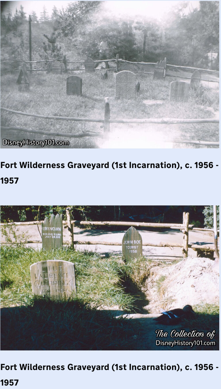  Some of the original headstones bore the names of Disneyland Staff. According to Dave Smith (Chief Archivist Emeritus of the Walt Disney Archives) :  “Wally Feignoux was a Disney Legend who handled Disney film releases in Europe from 1936 until his 