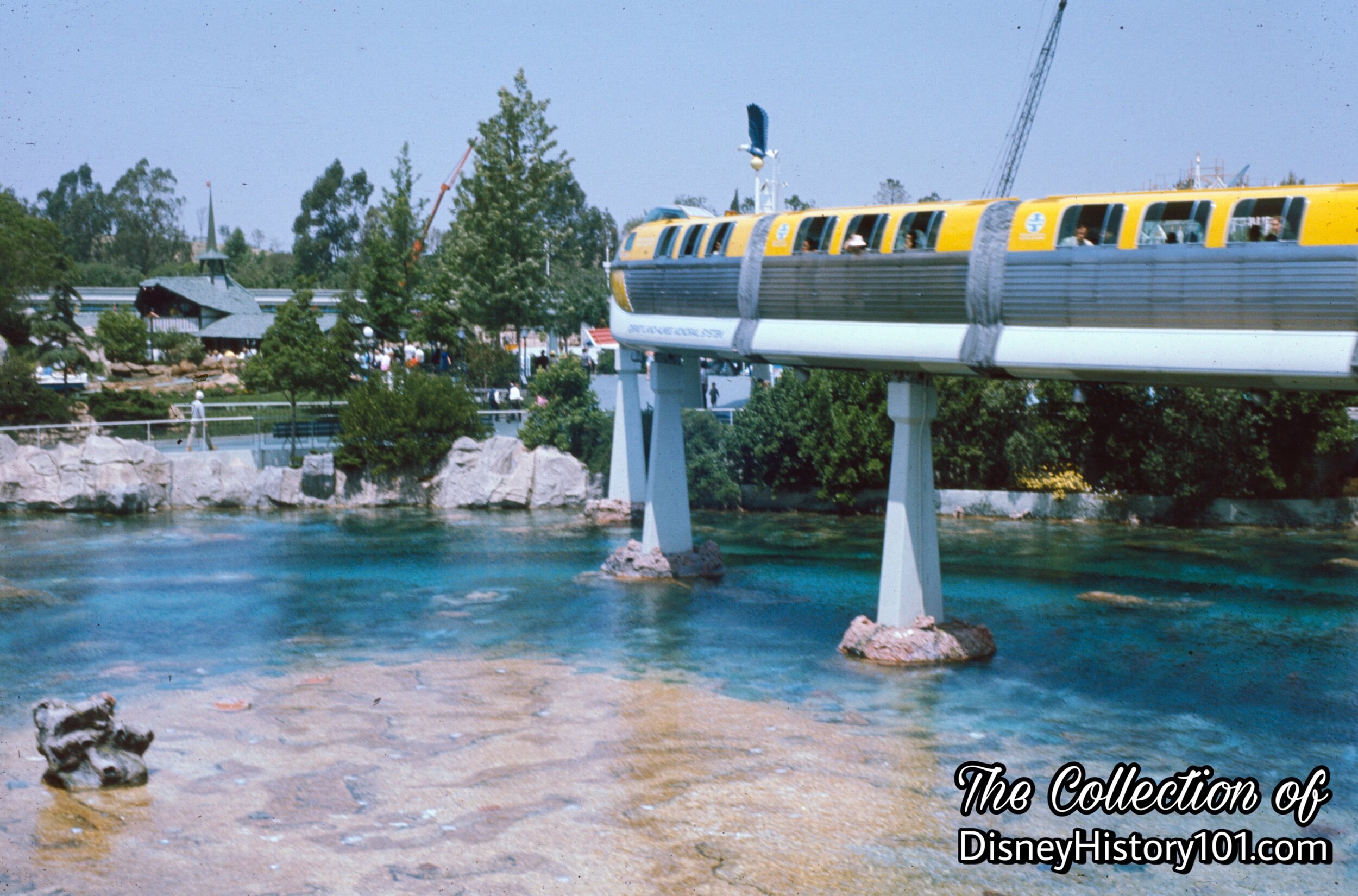 REENTERING THE PARK AND TOMORROWLAND SEGMENT - Monorail Mark II Yellow, (c. 1966)