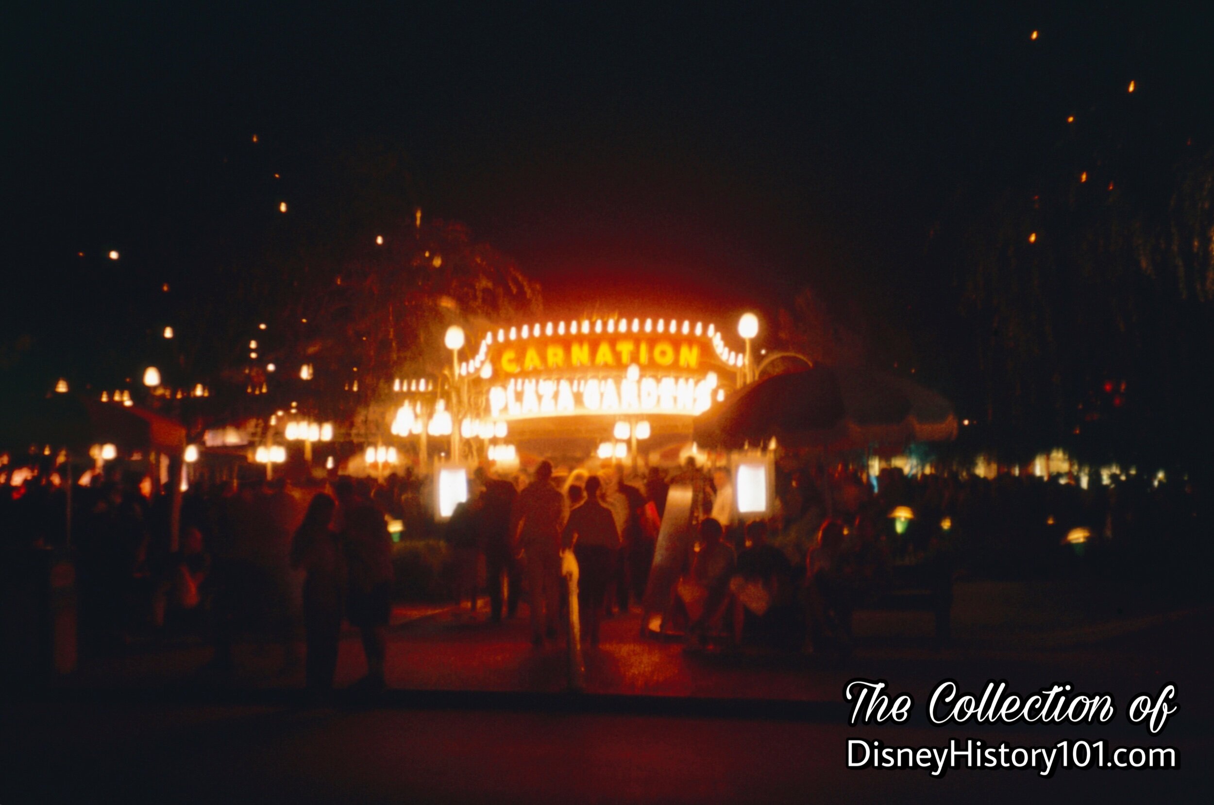 Carnation Plaza Gardens at night 