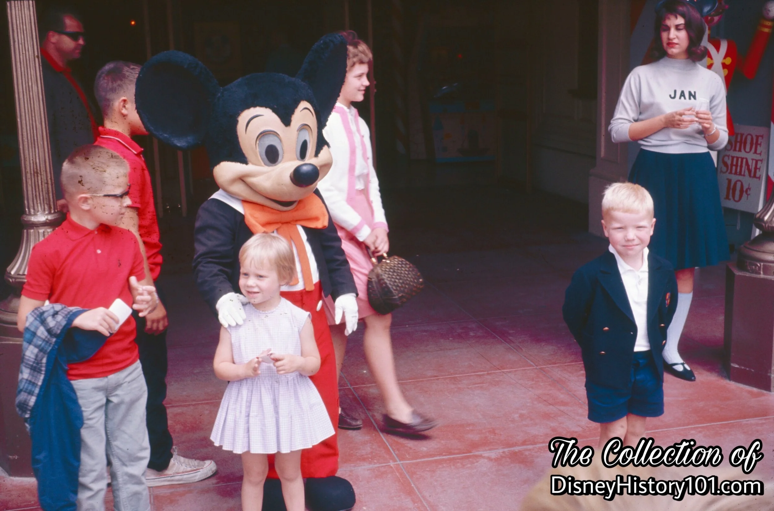 Mickey and Mouseketeer Jan welcome guests to “The Mickey Mouse Club Headquarters”